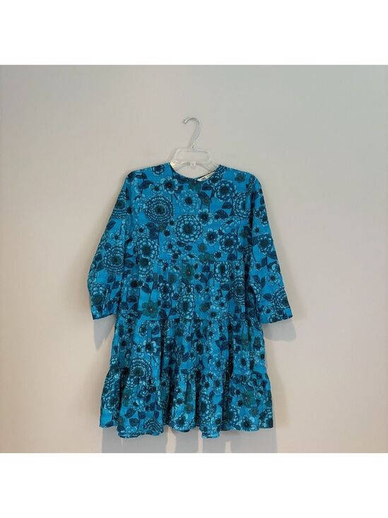 Zara Dresses & Skirts - Zara Blue Floral Tiered Mini Babydoll Dress Size S